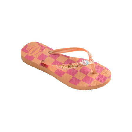 havaianas 哈瓦仕 巴西人字拖 官方唯一授權 童款 亮粉方格4146976-0027-細節圖2