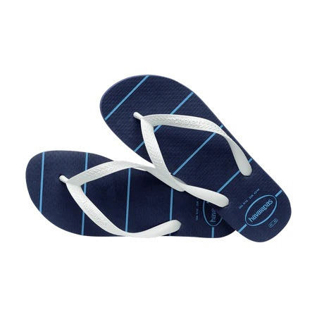 havaianas 哈瓦仕 巴西人字拖 官方唯一授權 男款 Color線條藍 4148587-0555-細節圖4