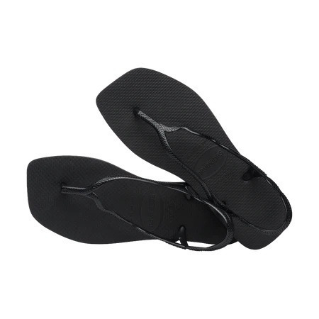 havaianas 哈瓦仕 巴西人字拖 官方唯一授權 女款 方形涼鞋黑 4148977-0090-細節圖4