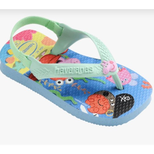 havaianas 哈瓦仕 巴西人字拖 官方唯一授權 童款 BABY佩佩豬綠4145980-1056-細節圖2
