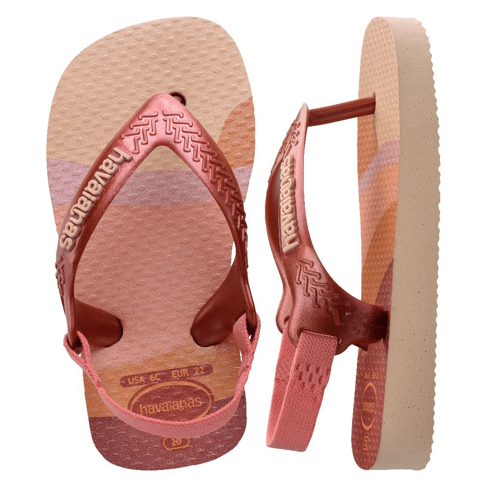 havaianas 哈瓦仕 巴西人字拖 官方唯一授權 童款 BABY MINI玫瑰桃4148946-7268-細節圖5