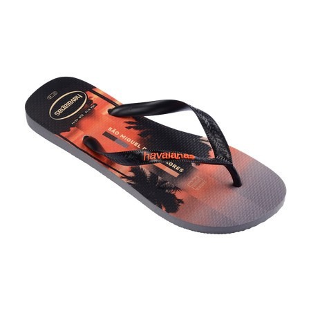 havaianas 哈瓦仕 巴西人字拖 官方唯一授權 男款 Top Surfer 椰林黑橘4149971-7345-細節圖2