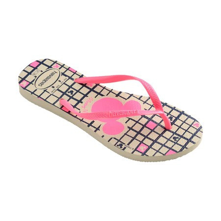 havaianas 哈瓦仕 巴西人字拖 官方唯一授權 女款 米奇格子粉4141203-0121-細節圖2
