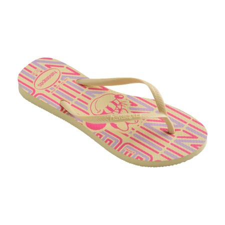 havaianas 哈瓦仕 巴西人字拖 官方唯一授權 女款 米妮線條黃4141203-9256-細節圖2