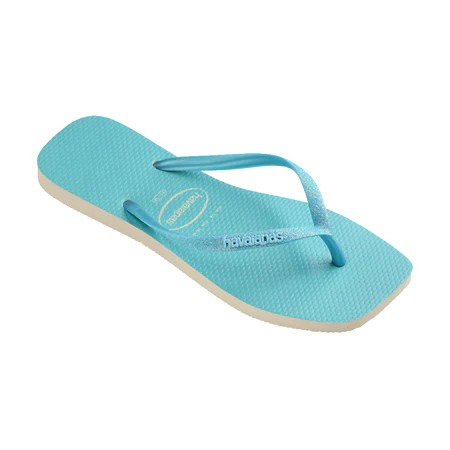 havaianas 哈瓦仕 巴西人字拖 官方唯一授權 女款 鐵牌方型螢光藍4148927-8747-細節圖2