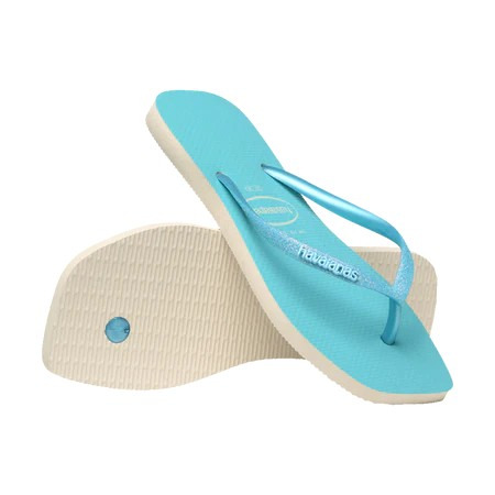 havaianas 哈瓦仕 巴西人字拖 官方唯一授權 女款 鐵牌方型螢光藍4148927-8747-細節圖4