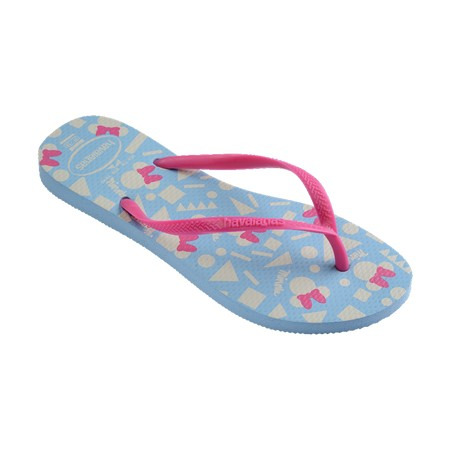 havaianas 哈瓦仕 巴西人字拖 官方唯一授權 女款 Disney米妮藍色底4141203-2814-細節圖2