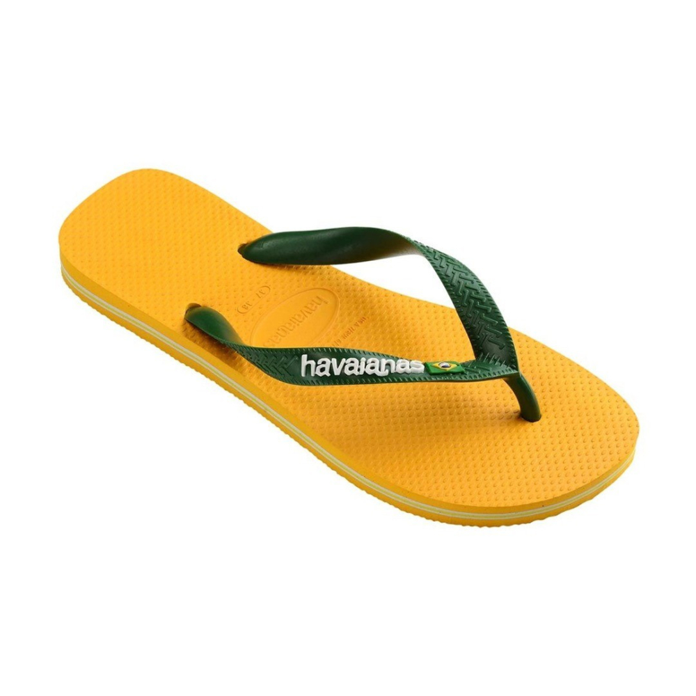 havaianas 哈瓦仕 巴西人字拖 官方唯一授權 男款 LOGO黃綠4110850-1740-細節圖2