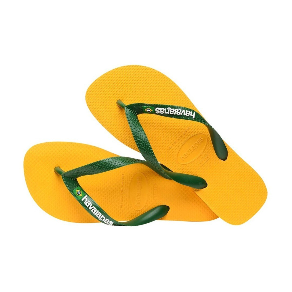 havaianas 哈瓦仕 巴西人字拖 官方唯一授權 男款 LOGO黃綠4110850-1740-細節圖3