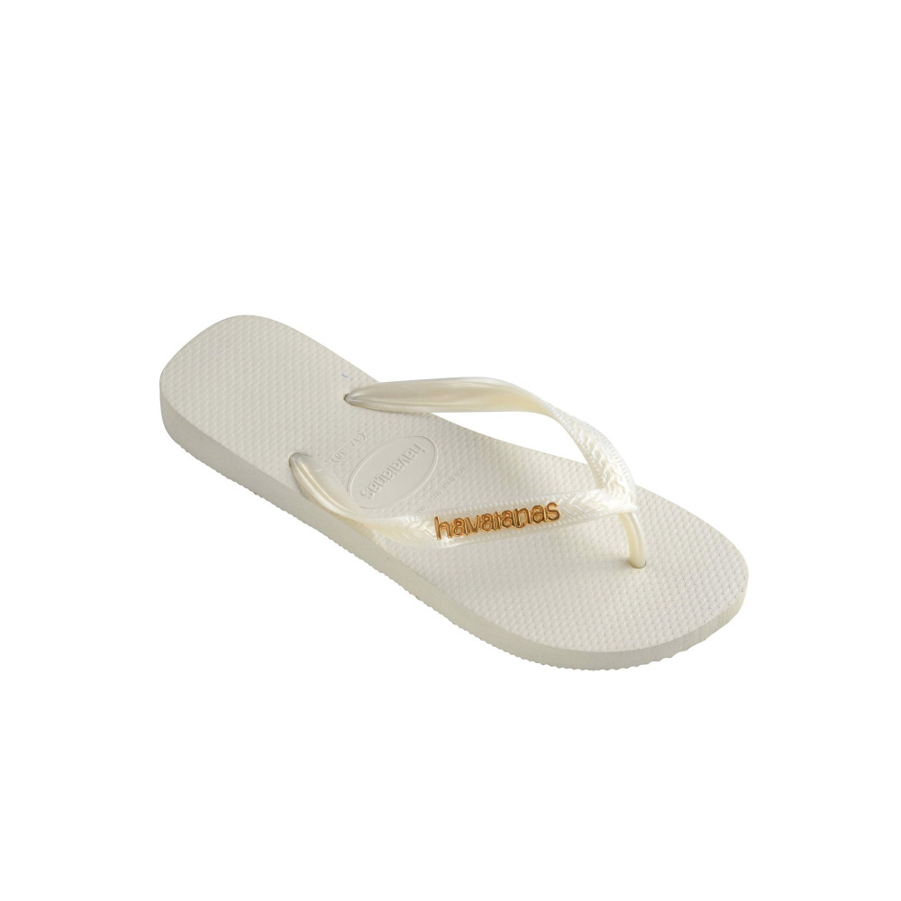 havaianas 哈瓦仕 巴西人字拖 官方唯一授權 男款 Logo Metallic白4127244-0001-細節圖2