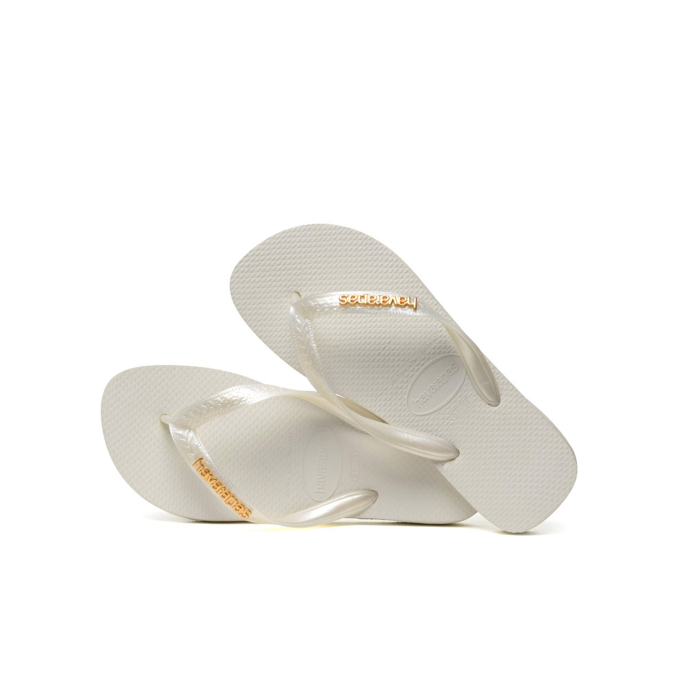 havaianas 哈瓦仕 巴西人字拖 官方唯一授權 男款 Logo Metallic白4127244-0001-細節圖4