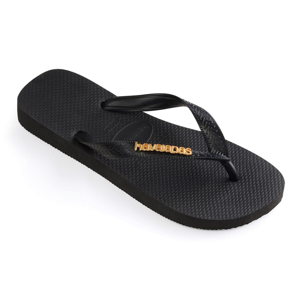havaianas 哈瓦仕 巴西人字拖 官方唯一授權 男款  Logo Metallic黑4127244-1069-細節圖2