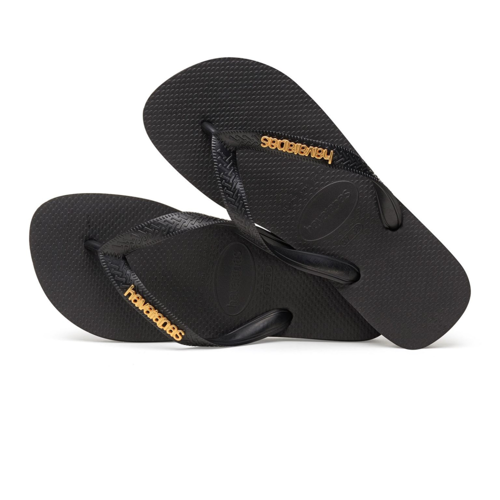 havaianas 哈瓦仕 巴西人字拖 官方唯一授權 男款  Logo Metallic黑4127244-1069-細節圖4
