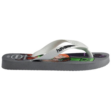 havaianas 哈瓦仕 巴西人字拖 官方唯一授權 童款 Minecraft 灰4145125-1077-細節圖3