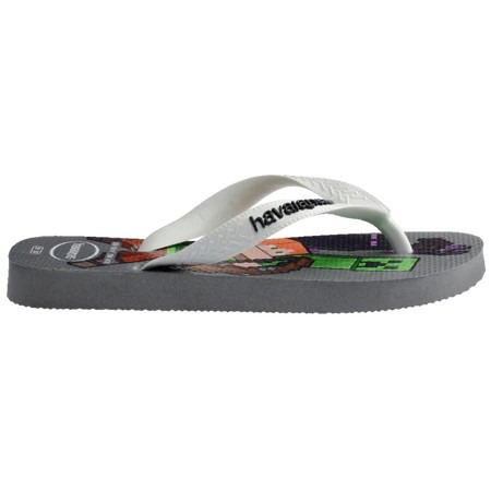 havaianas 哈瓦仕 巴西人字拖 官方唯一授權 童款 Minecraft 灰4145125-1077-細節圖3
