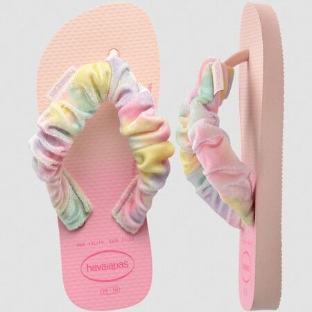 havaianas 哈瓦仕 巴西人字拖 官方唯一授權 童款 彩虹髮圈繩粉色4149941-0076-細節圖4