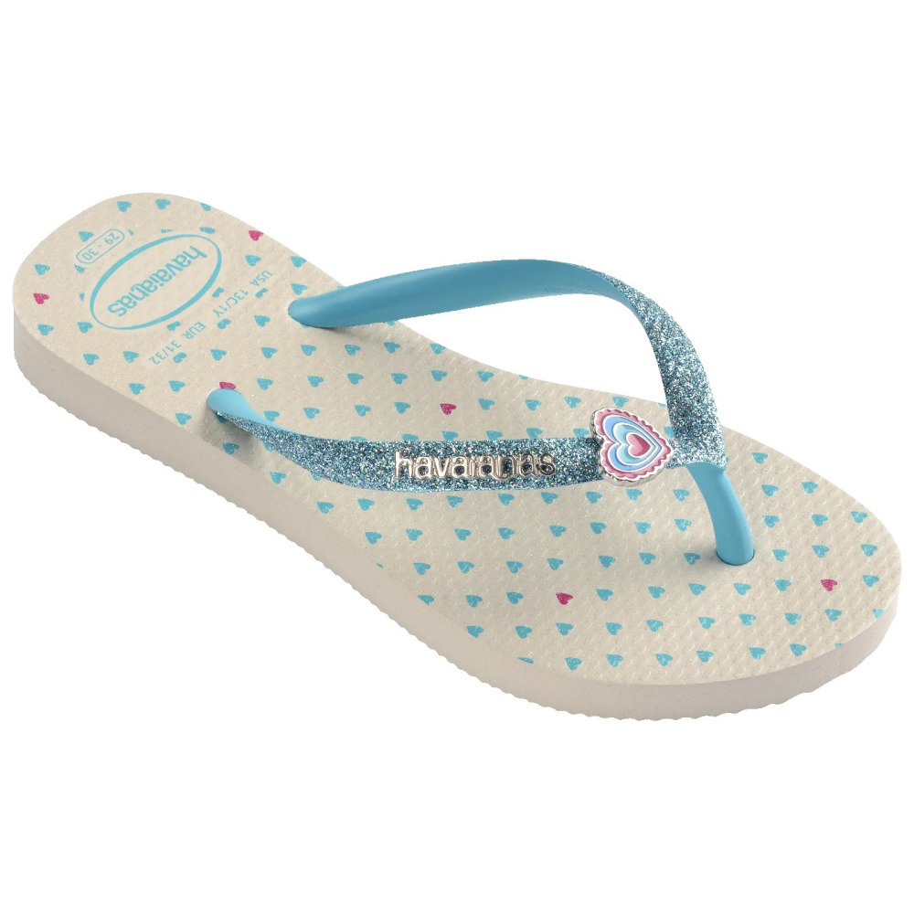 havaianas 哈瓦仕 巴西人字拖 官方唯一授權 童款 Glitter II愛心4146976-0121-細節圖2
