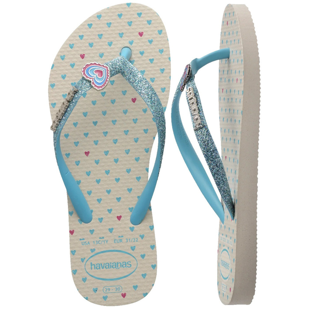 havaianas 哈瓦仕 巴西人字拖 官方唯一授權 童款 Glitter II愛心4146976-0121-細節圖4