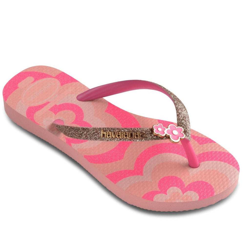 havaianas 哈瓦仕 巴西人字拖 官方唯一授權 童款 Glitter II小花4146976-3128-細節圖2