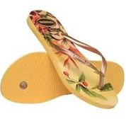 havaianas 哈瓦仕 巴西人字拖 官方唯一授權 女款 熱帶-金剛鸚鵡金色4122111-5559-細節圖4