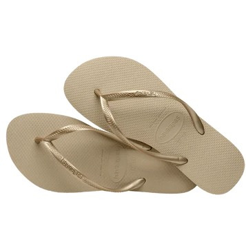 havaianas 哈瓦仕 巴西人字拖 官方唯一授權 女款 SLIM淺金 4000030-2719-細節圖4