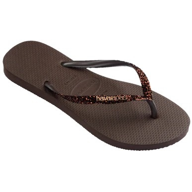havaianas 哈瓦仕 巴西人字拖 官方唯一授權 女款 亮片咖啡4146975-0727-細節圖2