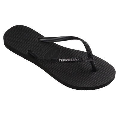 havaianas 哈瓦仕 巴西人字拖 官方唯一授權 女款 閃亮黑色4146975-1069-細節圖2
