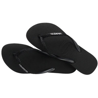 havaianas 哈瓦仕 巴西人字拖 官方唯一授權 女款 閃亮黑色4146975-1069-細節圖4