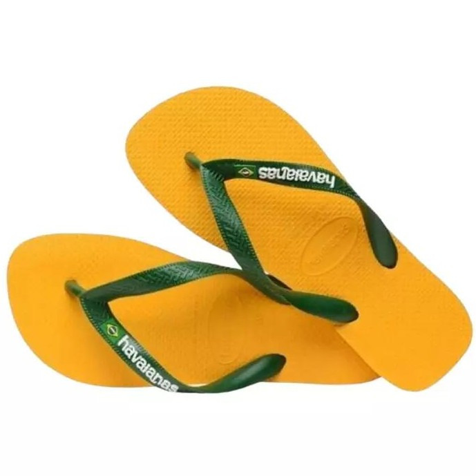 havaianas 哈瓦仕 巴西人字拖 官方唯一授權 男款 跳色Brasil Logo黃底4110850-1740-細節圖4