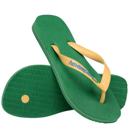 havaianas 哈瓦仕 巴西人字拖 官方唯一授權 男款 跳色Brasil Logo綠底4110850-2079-細節圖3