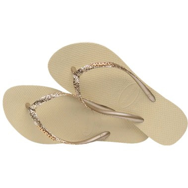 havaianas 哈瓦仕 巴西人字拖 官方唯一授權 女款 亮片金色4146975-0154-細節圖4