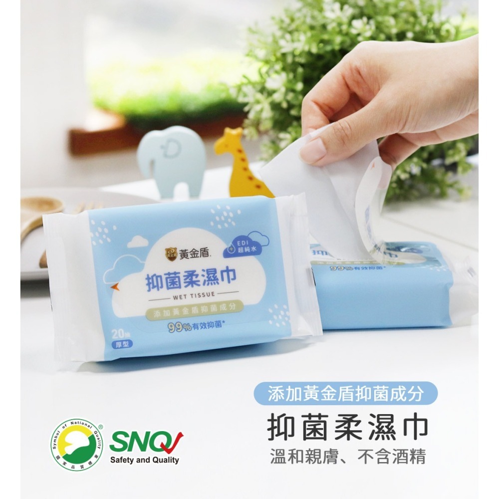 【安朗良品】黃金盾 厚版 柔濕巾20抽/包 (24包/箱)(箱購) #抑菌 #清潔 #戶外-細節圖2