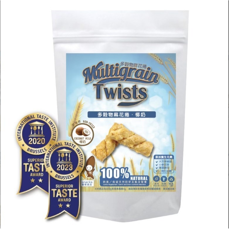 ｜菓韻穀香｜(燕麥椰奶)多穀物麻花捲(60g/袋)-細節圖2