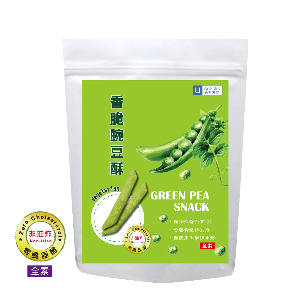 ｜菓韻穀香｜香脆豌豆酥(60g/袋) Green Pea Snack (Vegan)-細節圖2