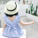 『預購商品』棉麻小格子荷葉邊綁帶洋裝 童裝 大童裝 女童裝 兒童洋裝 女童洋裝 女童連身裙 短褲套裝 夏季童裝 小童裝-規格圖6