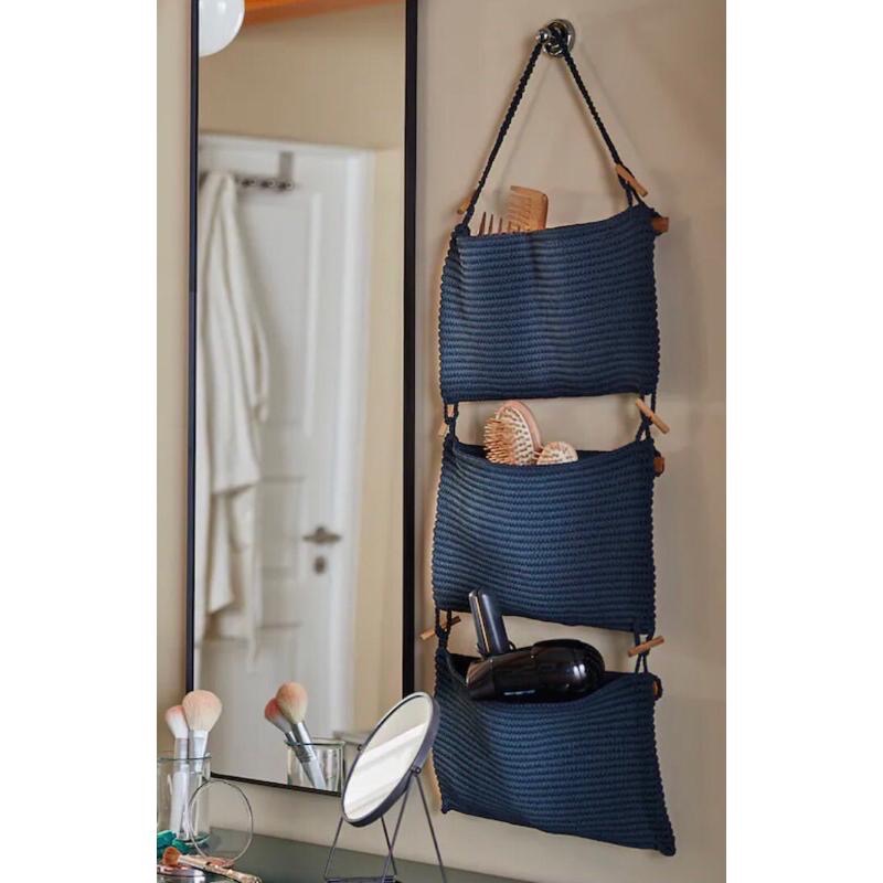 [ IKEA絕版品 ] 📢 IKEA NORDRANA置物籃 浴室收納袋 抽屜分類袋 置物袋 掛袋 編織籃 分類收納袋-細節圖2