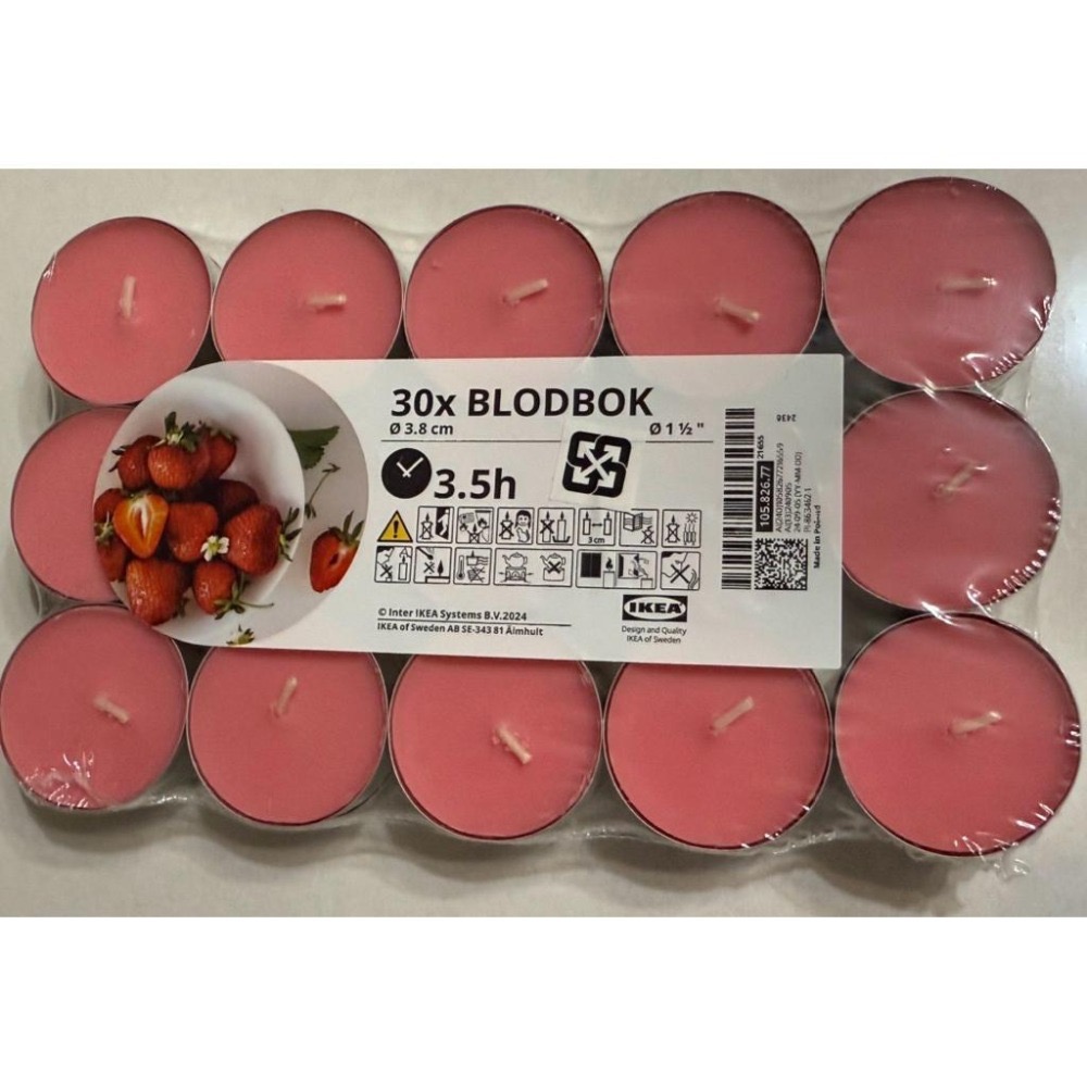 [ IKEA絕版品］📢 IKEA代購正品 草莓口味  芳香小蠟燭 香氛蠟燭  香味小蠟燭 氣氛 薰香蠟燭 鋁殼蠟燭-細節圖2