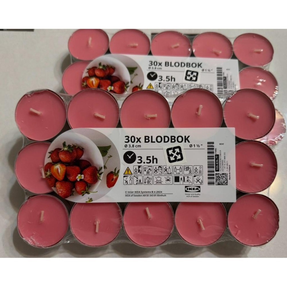 [ IKEA絕版品］📢 IKEA代購正品 草莓口味  芳香小蠟燭 香氛蠟燭  香味小蠟燭 氣氛 薰香蠟燭 鋁殼蠟燭-細節圖3