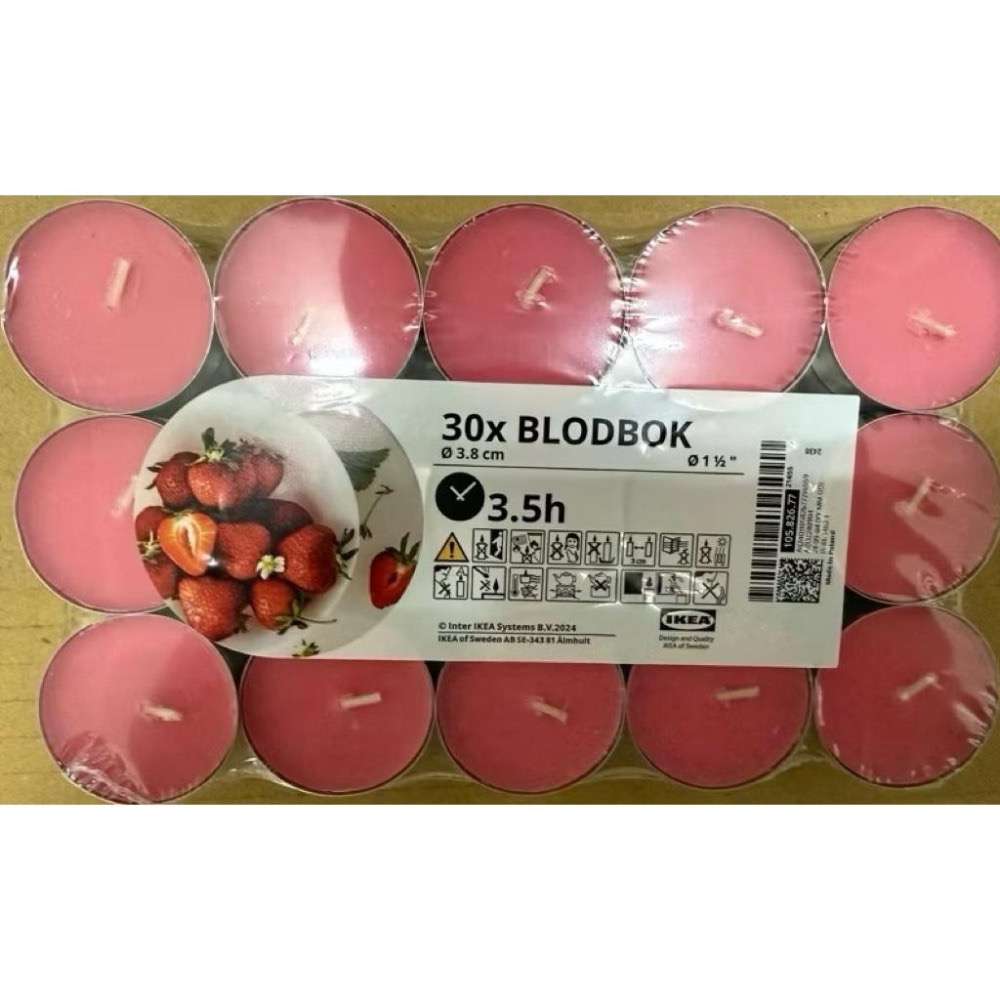 [ IKEA絕版品］📢 IKEA代購正品 草莓口味  芳香小蠟燭 香氛蠟燭  香味小蠟燭 氣氛 薰香蠟燭 鋁殼蠟燭-細節圖5