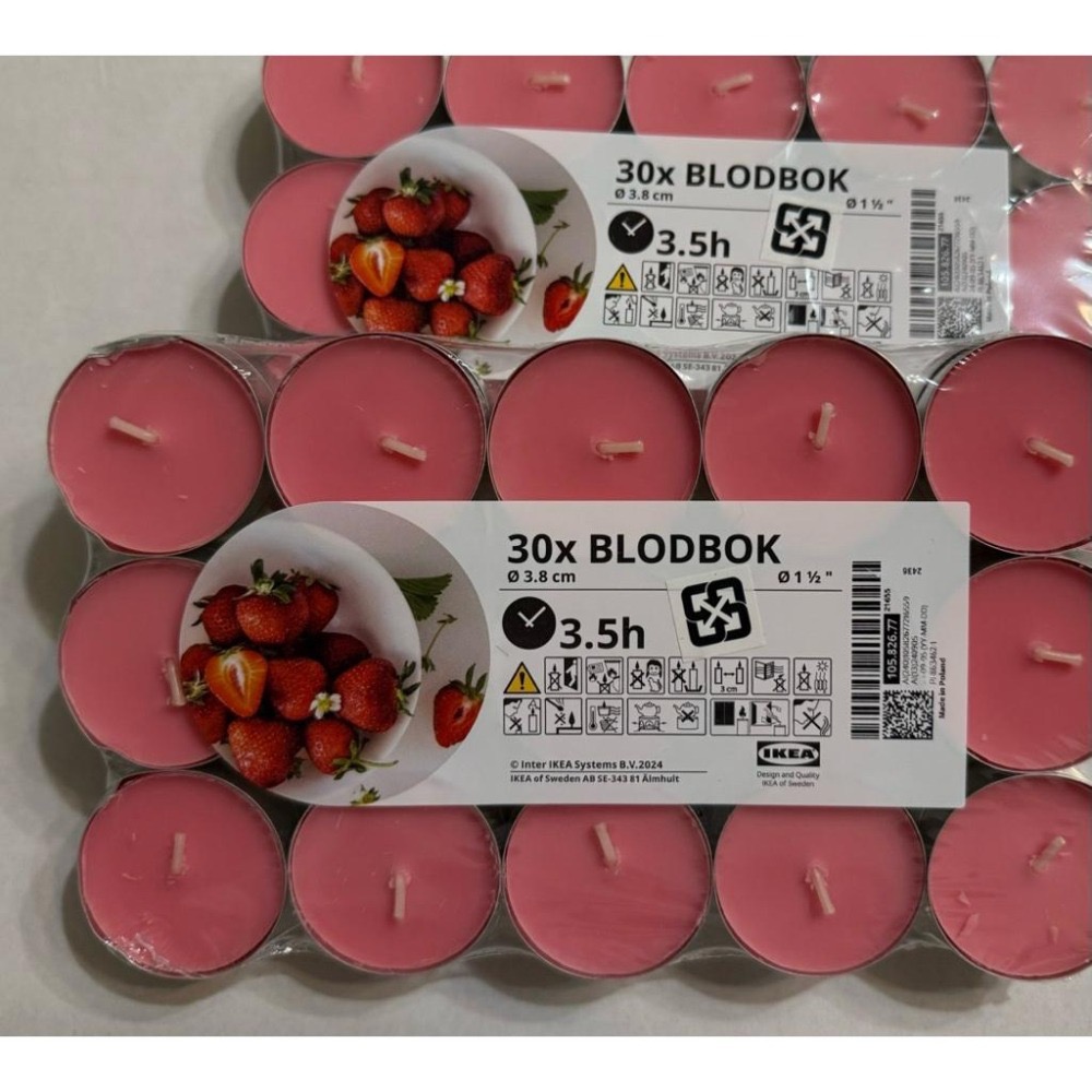 [ IKEA絕版品］📢 IKEA代購正品 草莓口味  芳香小蠟燭 香氛蠟燭  香味小蠟燭 氣氛 薰香蠟燭 鋁殼蠟燭-細節圖6