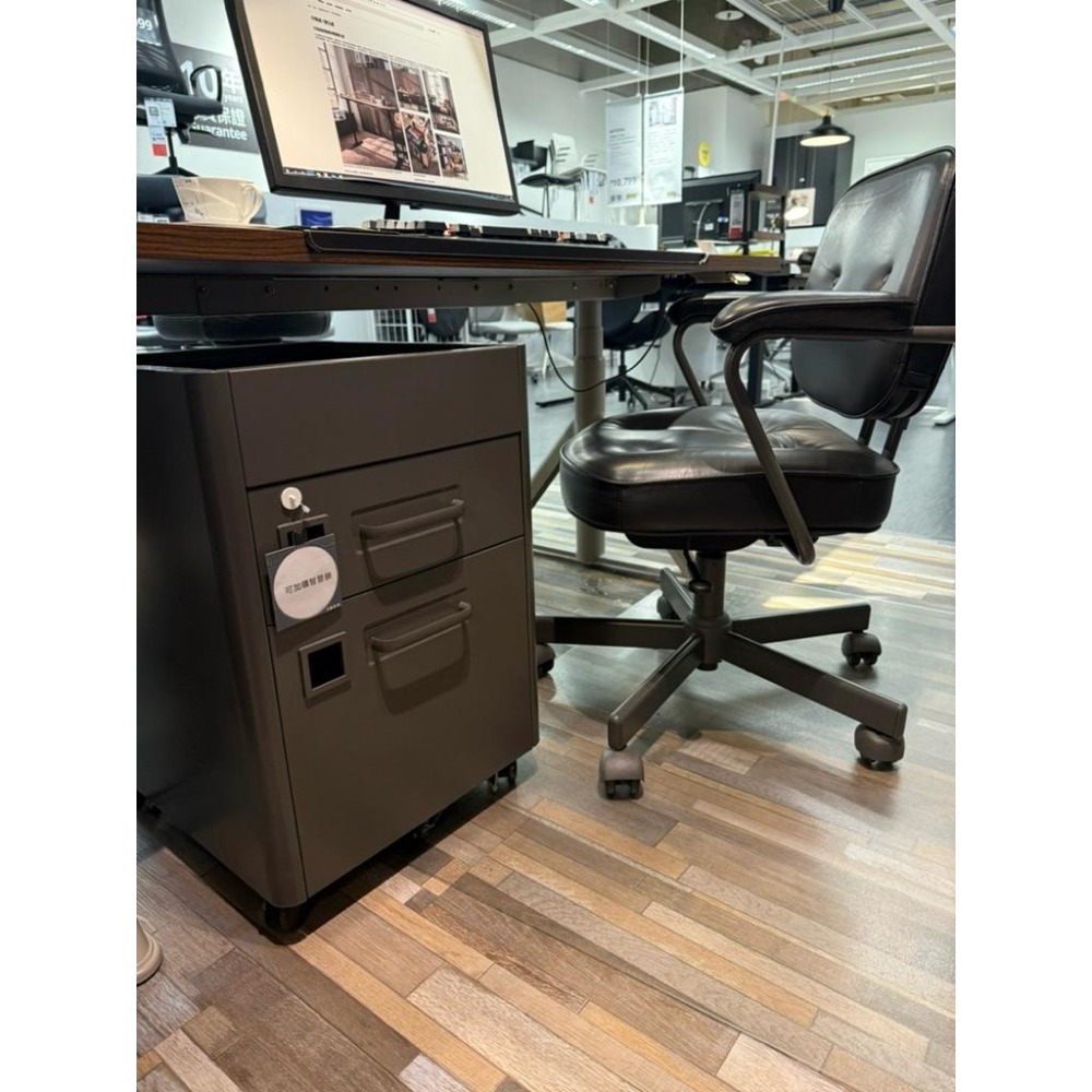 [ IKEA絕版品］📢 IKEA 正品 IDASEN 抽屜櫃 深灰色抽屜櫃附緩衝器 二抽櫃附輪 收納櫃 文具櫃-細節圖6
