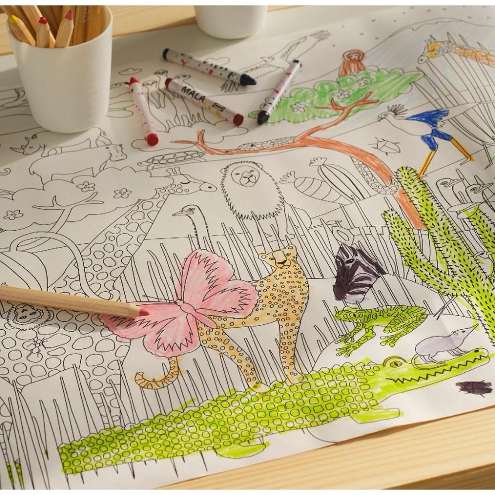 [ IKEA絕版品］📢 IKEA 代購 太空畫紙捲  圖畫紙 畫畫本 塗鴉著色紙 海洋 恐龍畫紙-細節圖6