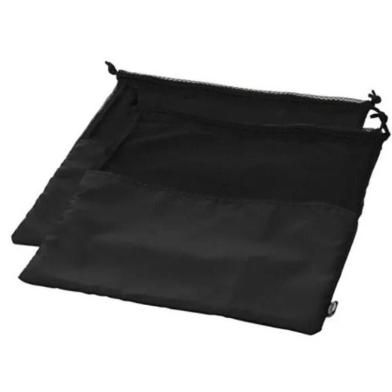 IKEA絕版品  IKEA代購  BRODERLIG 鞋袋 旅行收納袋黑色 鞋盒 32x40公分 一組2入 束口袋-細節圖2