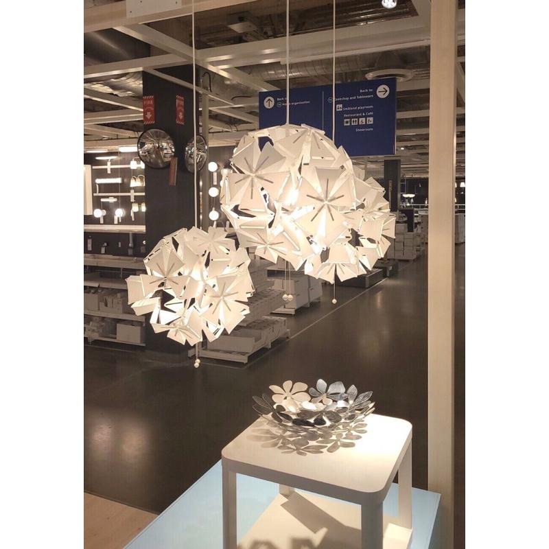 [ IKEA絕版品］正品  RAMSELE 吊燈 工作燈 裝飾燈 白色 餐廳燈 球形吊燈 幾何圖型吊燈 氣氛燈 展示燈-細節圖2