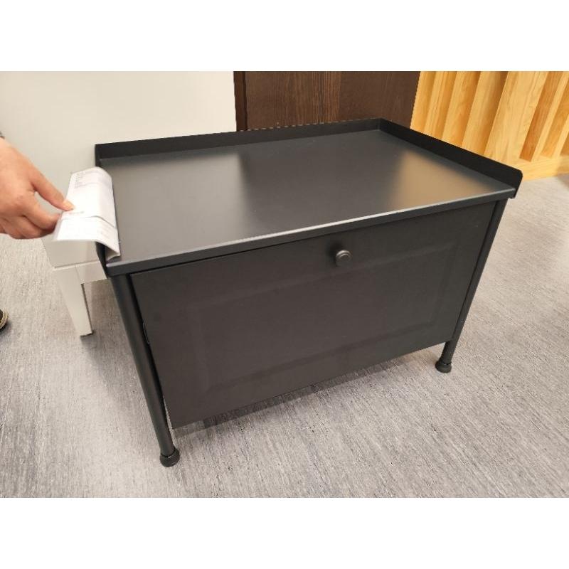 IKEA絕版品 📢 IKEA代購 KORNSJO 全鋼質 KORNSJÖ 儲物椅凳 黑 穿鞋椅 置物凳 床邊桌-細節圖5