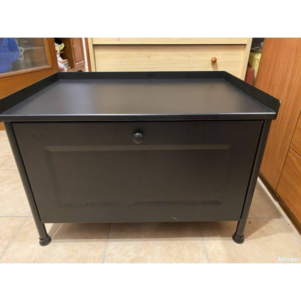 IKEA絕版品 📢 IKEA代購 KORNSJO 全鋼質 KORNSJÖ 儲物椅凳 黑 穿鞋椅 置物凳 床邊桌-細節圖6