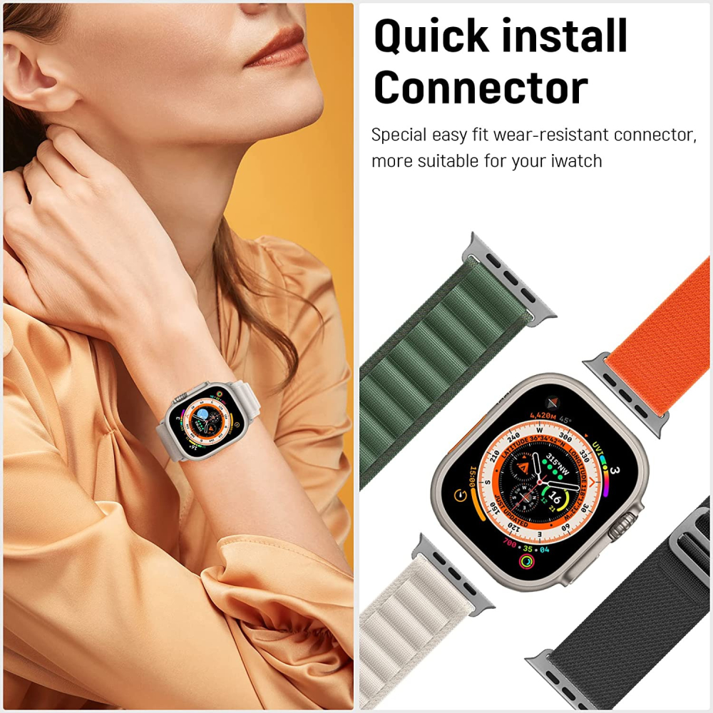 W3C現貨 Apple Watch Ultra 2 s9 高山 尼龍 錶帶 錶環 蘋果 手錶 se s8 7 49 45-細節圖8