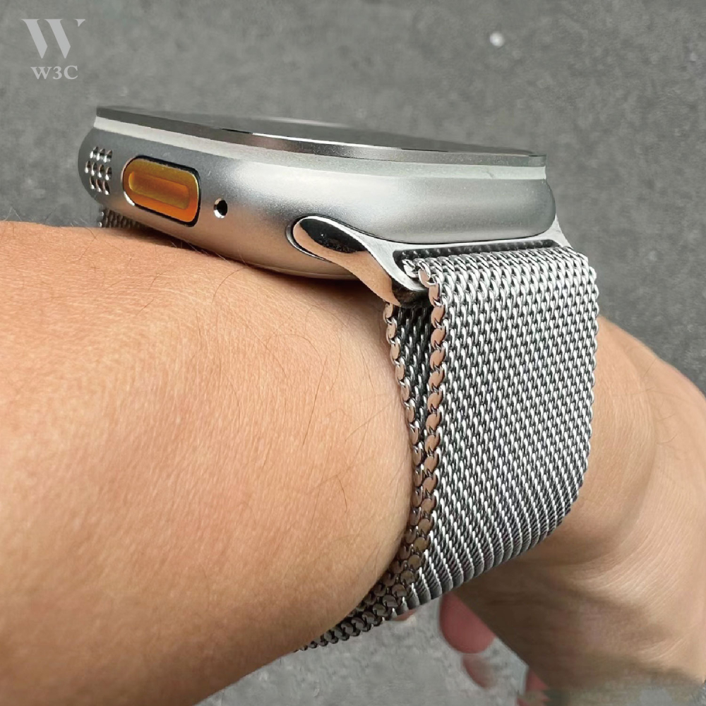 W3C現貨Apple Watch s9 Ultra 2 米蘭 金屬 錶帶 蘋果 手錶 se s8 7 45 41 44-細節圖5