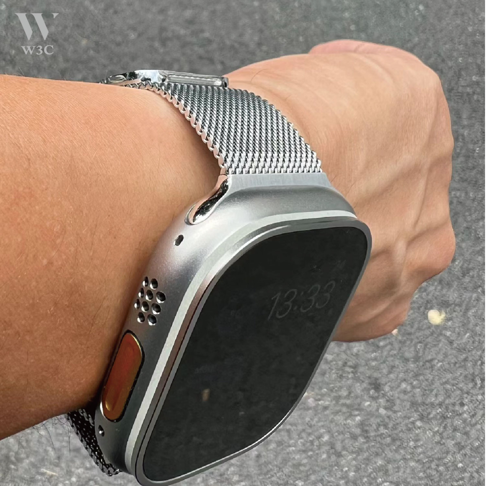 W3C現貨Apple Watch s9 Ultra 2 米蘭 金屬 錶帶 蘋果 手錶 se s8 7 45 41 44-細節圖7
