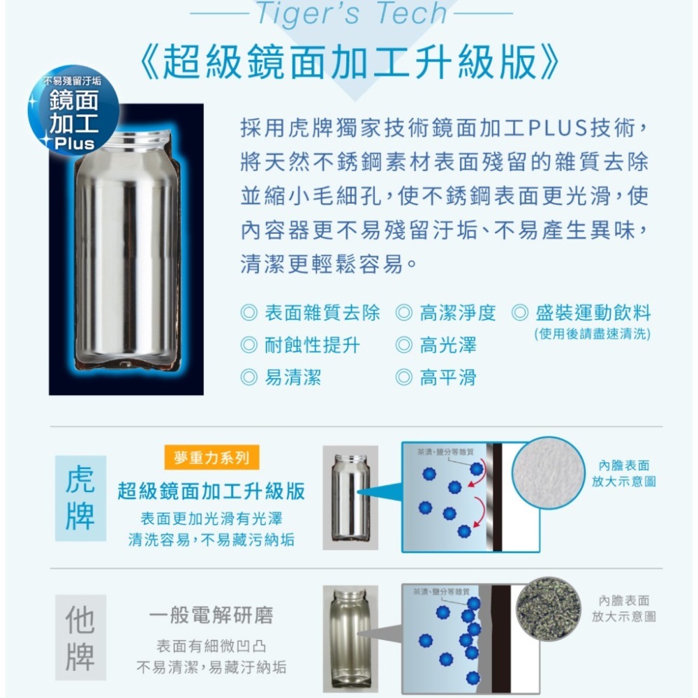 【虎牌】600ml/800ml運動型保溫保冷瓶MCZ-S060 MCZ-S080 抗菌加工設計-細節圖8